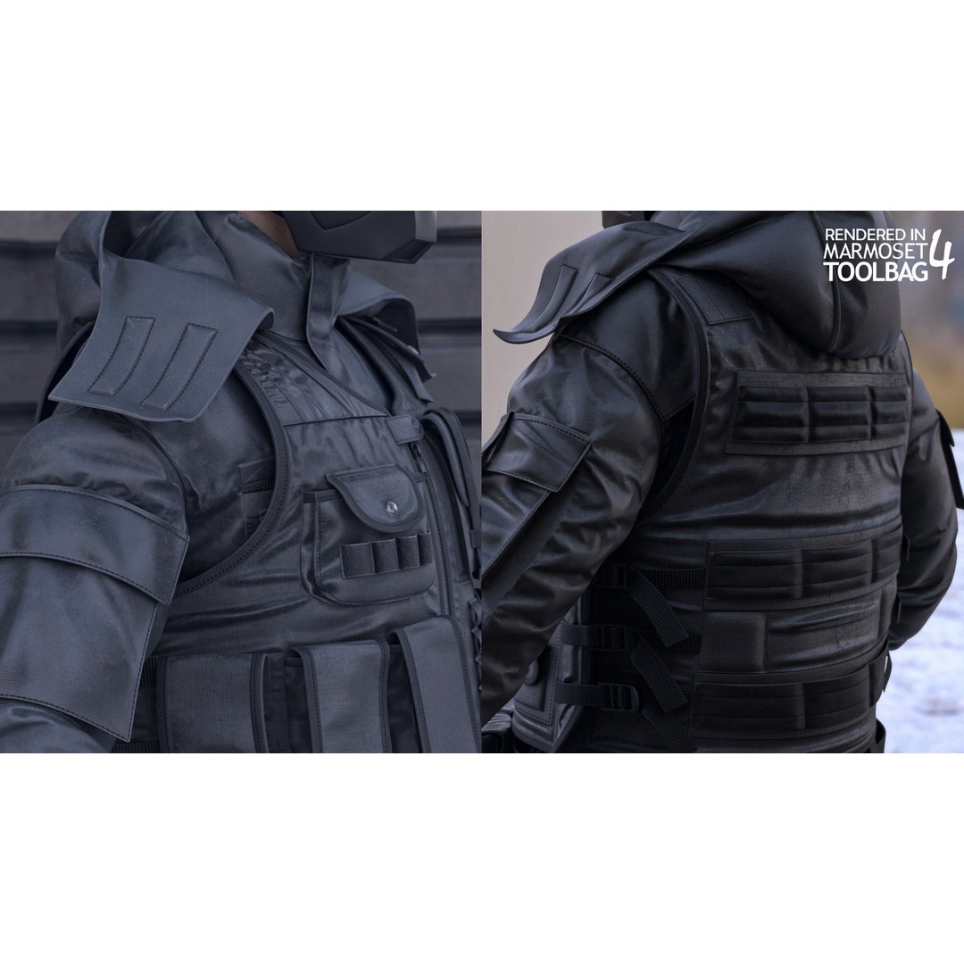 Military Outfit 3D Model – Modular Rigged Character for Unreal Engine - View 10