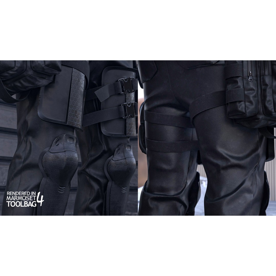 Military Outfit 3D Model – Modular Rigged Character for Unreal Engine - View 11