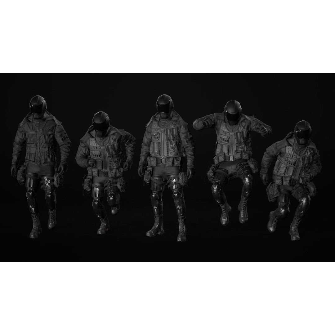 Military Outfit 3D Model – Modular Rigged Character for Unreal Engine - View 17