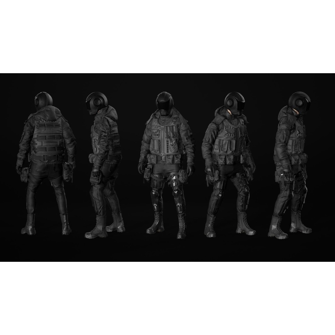 Military Outfit 3D Model – Modular Rigged Character for Unreal Engine - View 18