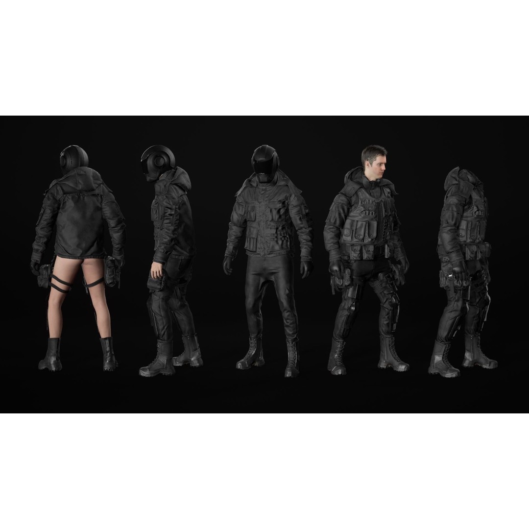 Military Outfit 3D Model – Modular Rigged Character for Unreal Engine - View 19
