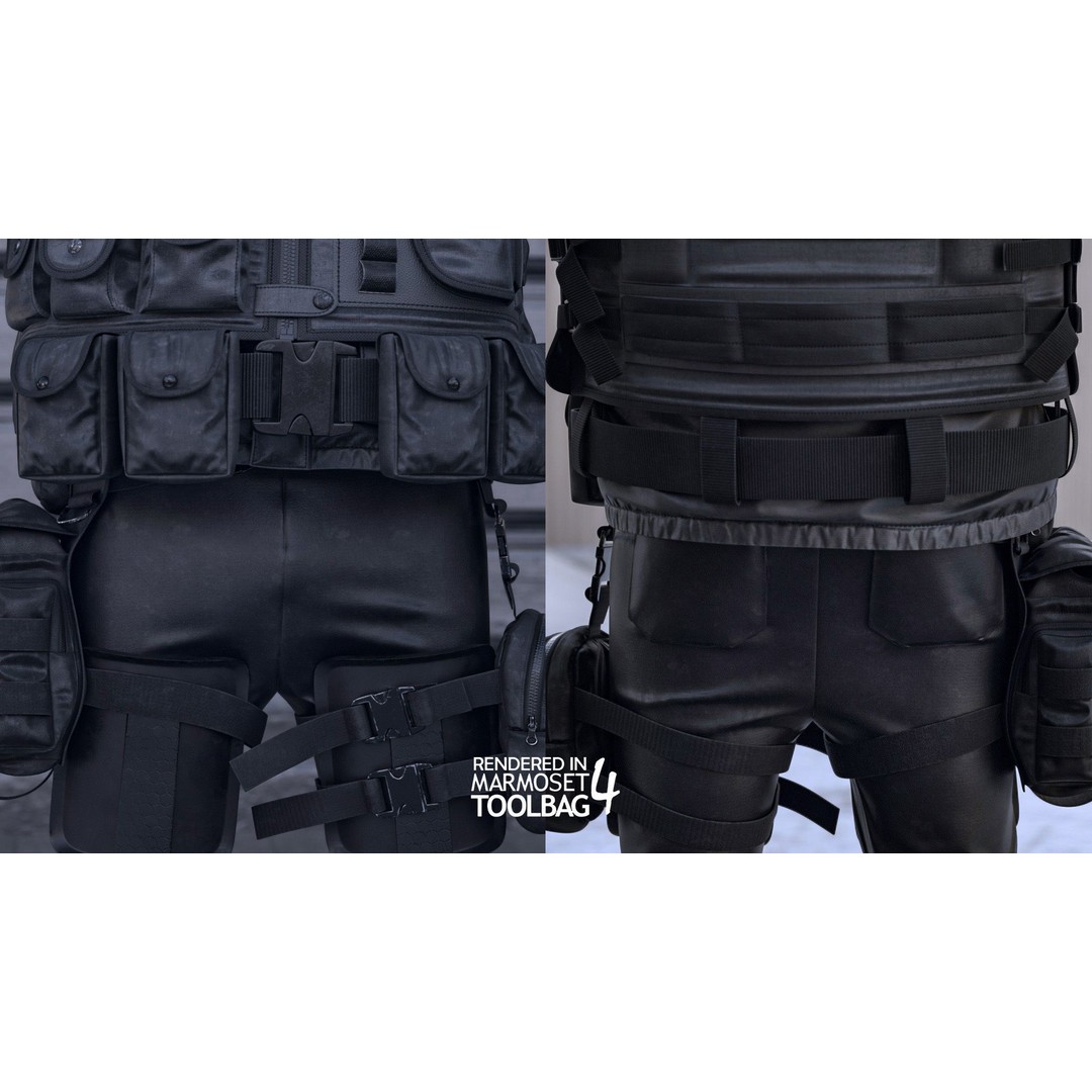Military Outfit 3D Model – Modular Rigged Character for Unreal Engine - View 28