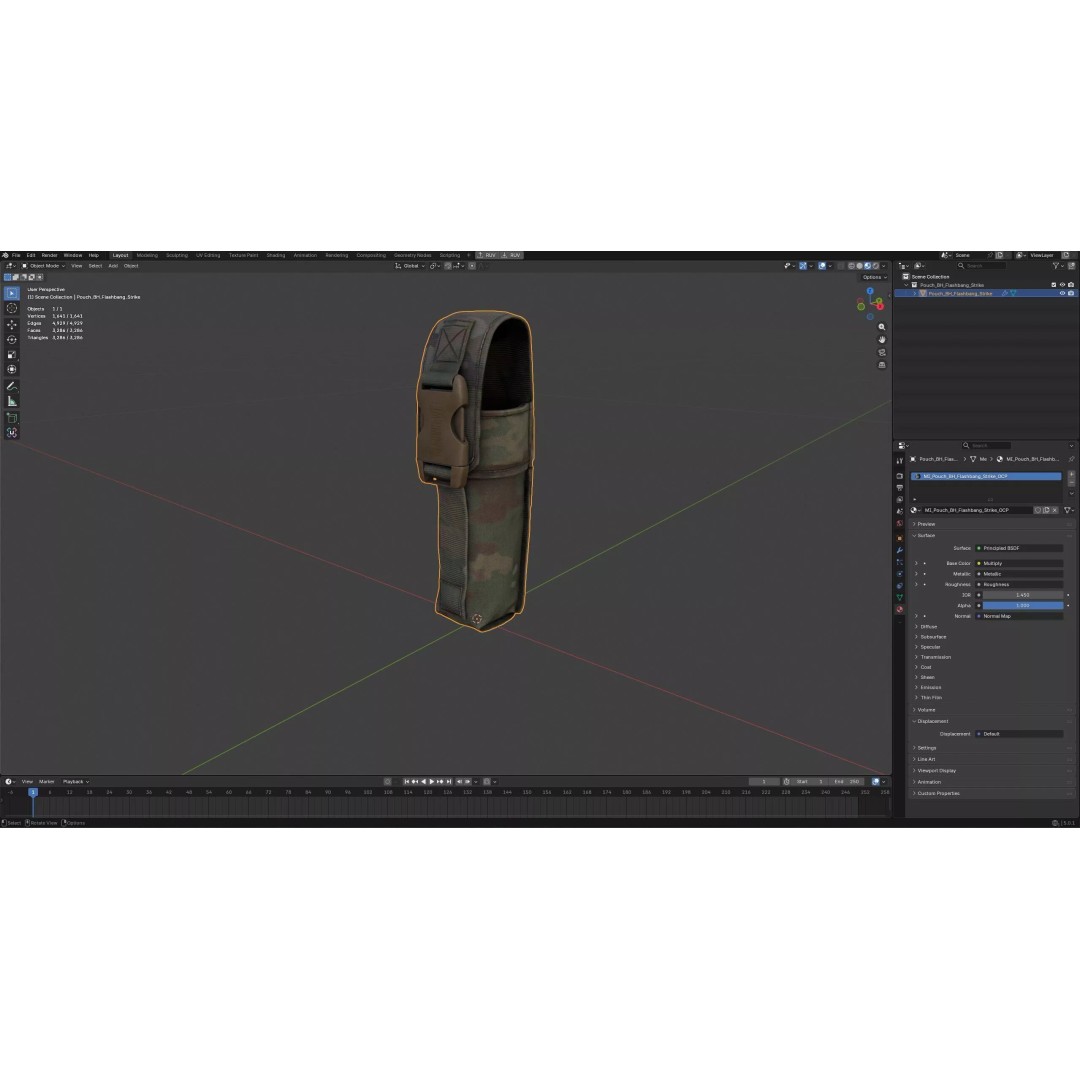 Blackhawk Strike Flash Bang Pouch 3D Model – Low Poly Game Asset, FBX