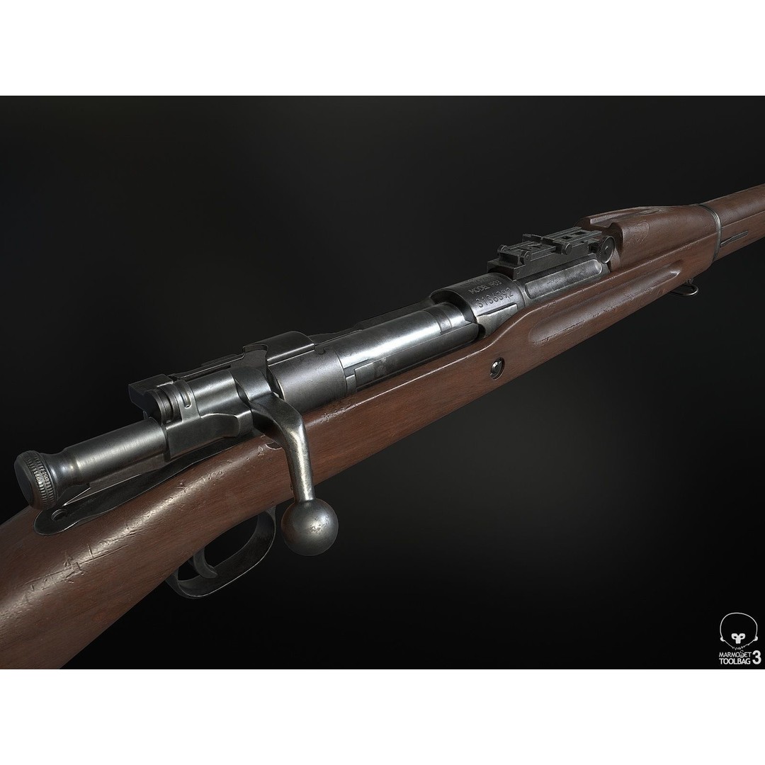 M1903 A3 Rifle 3D Model – Low Poly Game Ready Asset, FBX, PBR - View 11