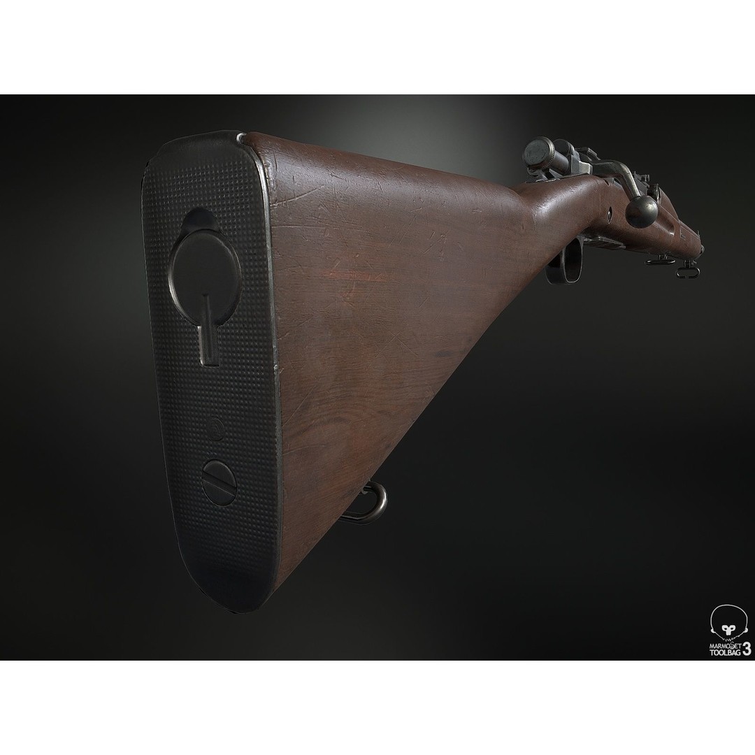 M1903 A3 Rifle 3D Model – Low Poly Game Ready Asset, FBX, PBR - View 13
