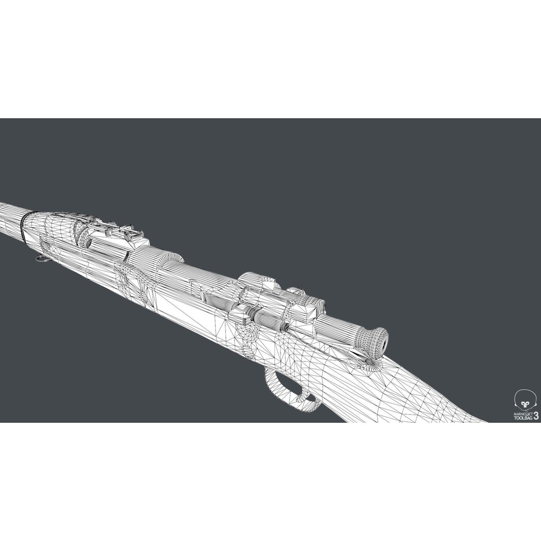 M1903 A3 Rifle 3D Model – Low Poly Game Ready Asset, FBX, PBR - View 16