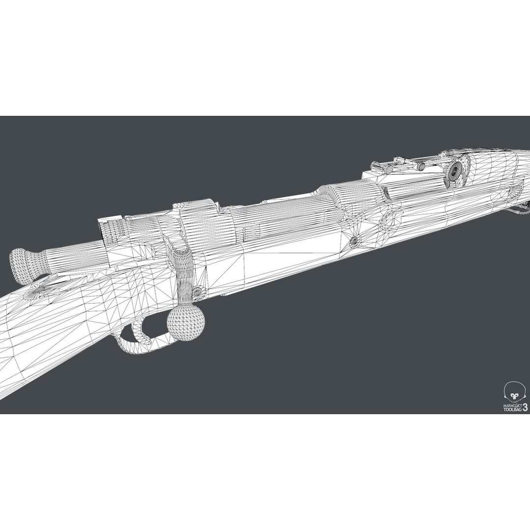 M1903 A3 Rifle 3D Model – Low Poly Game Ready Asset, FBX, PBR - View 18