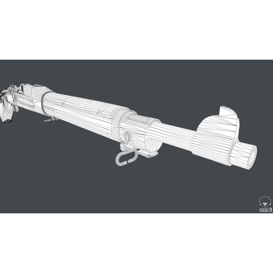 M1903 A3 Rifle 3D Model – Low Poly Game Ready Asset, FBX, PBR - View 19