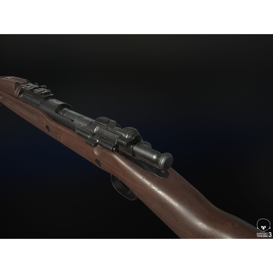 M1903 A3 Rifle 3D Model – Low Poly Game Ready Asset, FBX, PBR - View 4