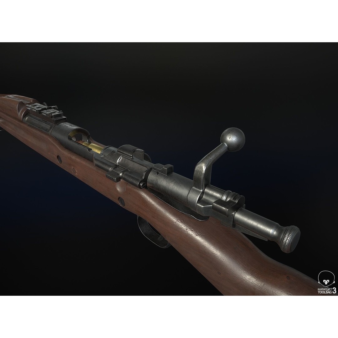 M1903 A3 Rifle 3D Model – Low Poly Game Ready Asset, FBX, PBR - View 5