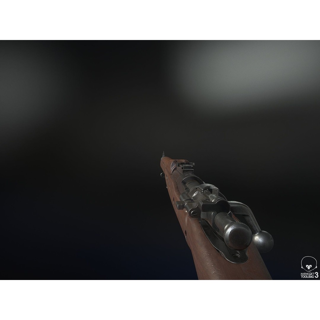 M1903 A3 Rifle 3D Model – Low Poly Game Ready Asset, FBX, PBR - View 6