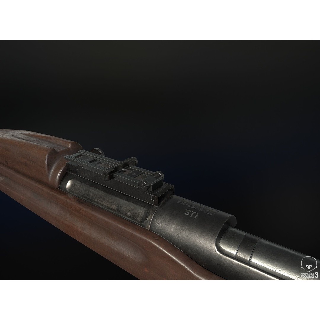 M1903 A3 Rifle 3D Model – Low Poly Game Ready Asset, FBX, PBR - View 7