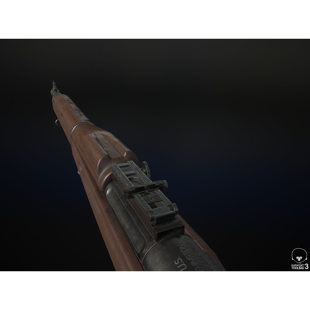 M1903 A3 Rifle 3D Model – Low Poly Game Ready Asset, FBX, PBR - View 9