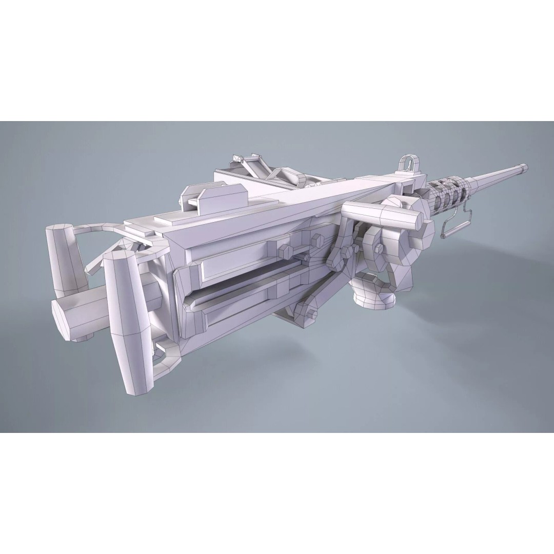 M2 Browning Machine Gun 3D Model – Low Poly Game Asset, FBX/OBJ - View 11