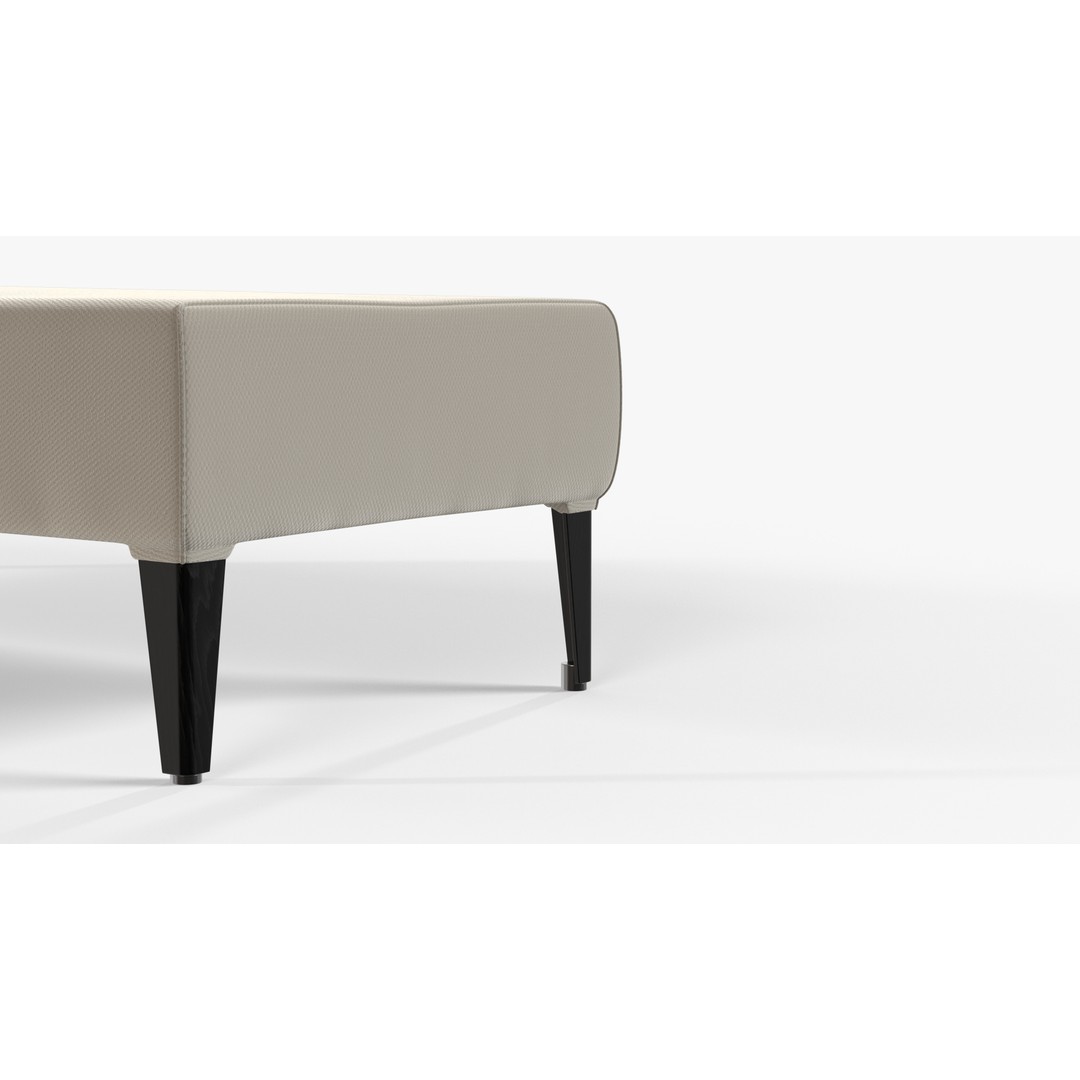 White Textile Bench 3D Model – Low Poly PBR Furniture Asset - View 4