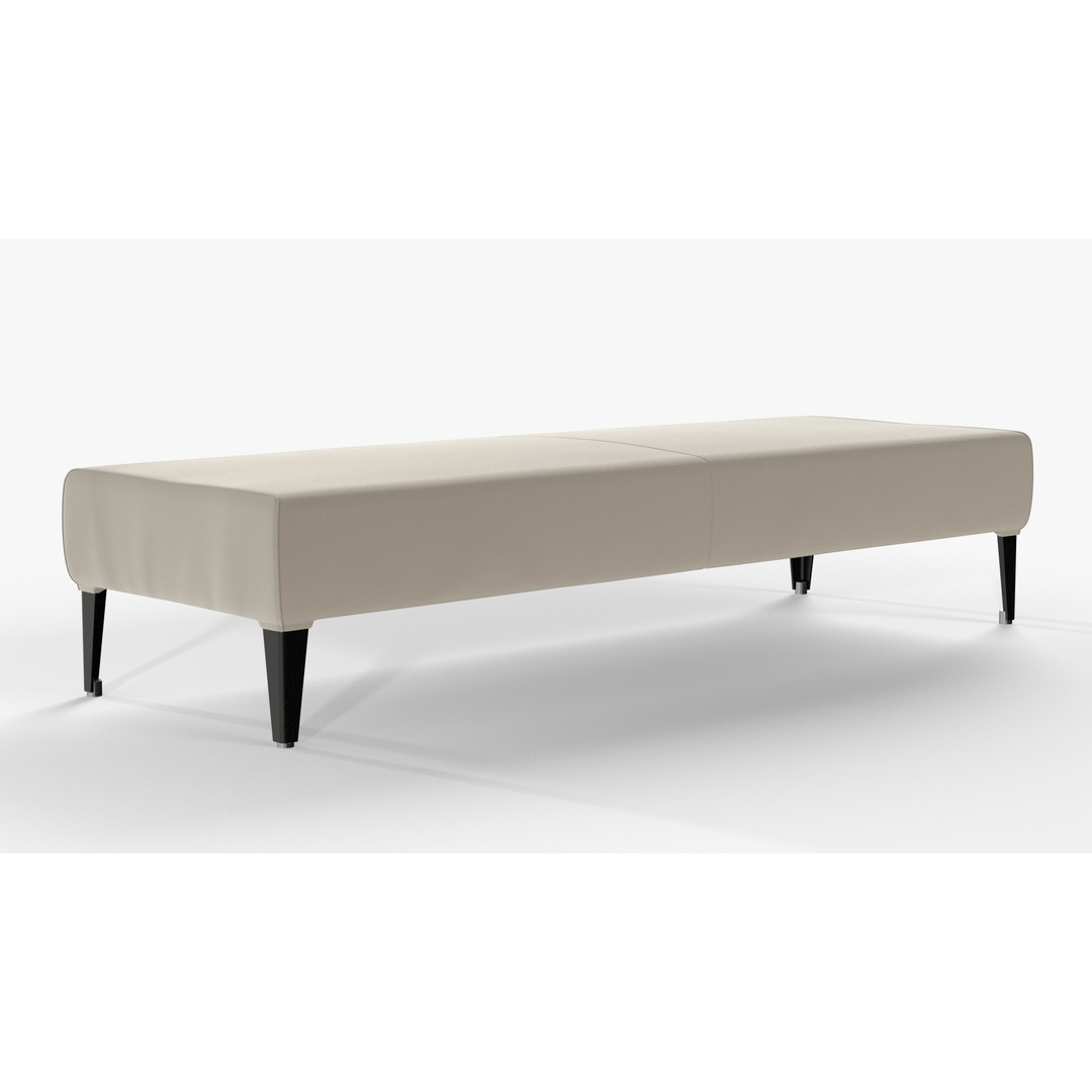 White Textile Bench 3D Model – Low Poly PBR Furniture Asset - View 5