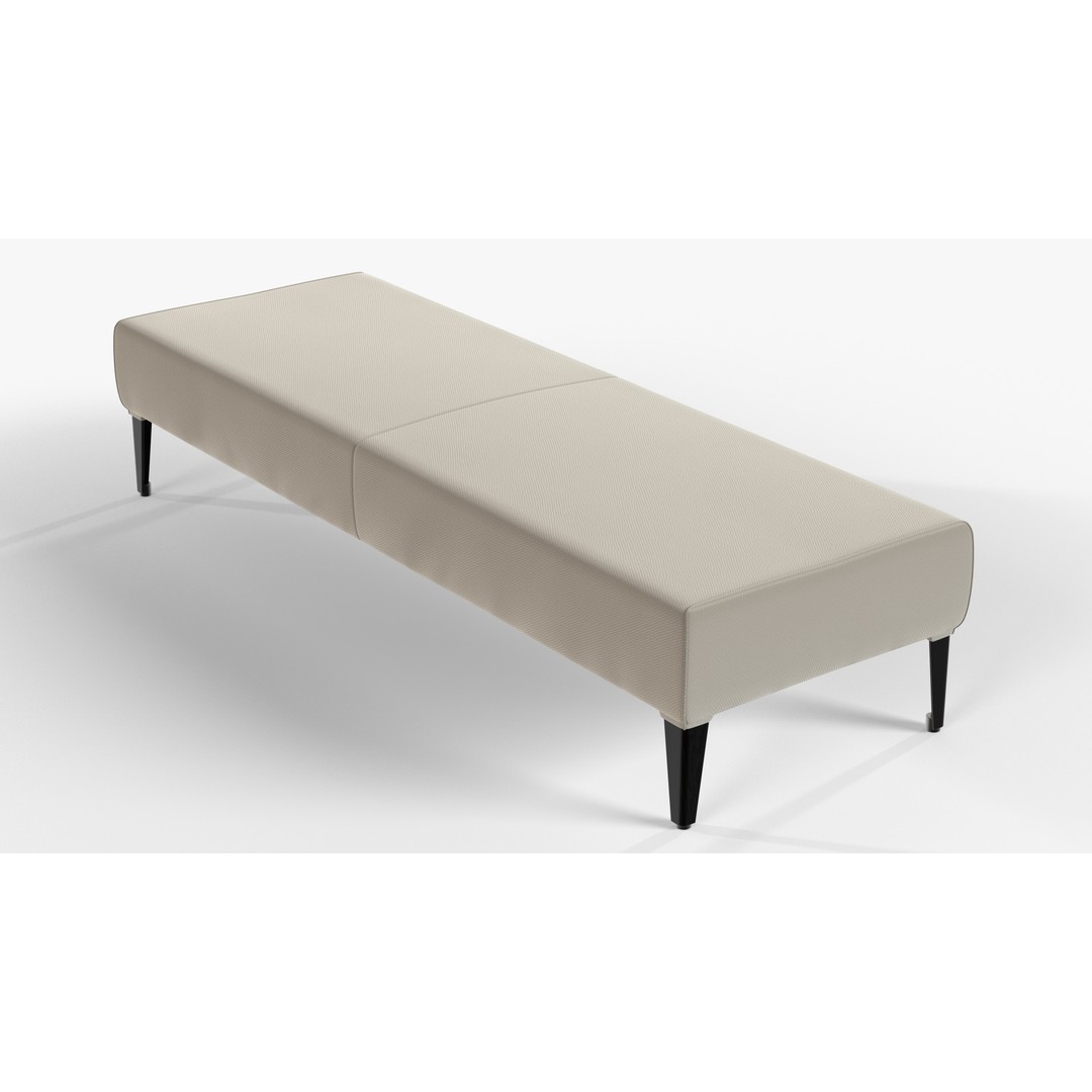 White Textile Bench 3D Model – Low Poly PBR Furniture Asset - View 6