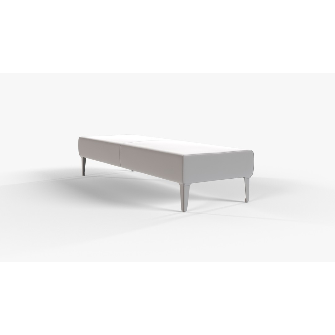 White Textile Bench 3D Model – Low Poly PBR Furniture Asset - View 9
