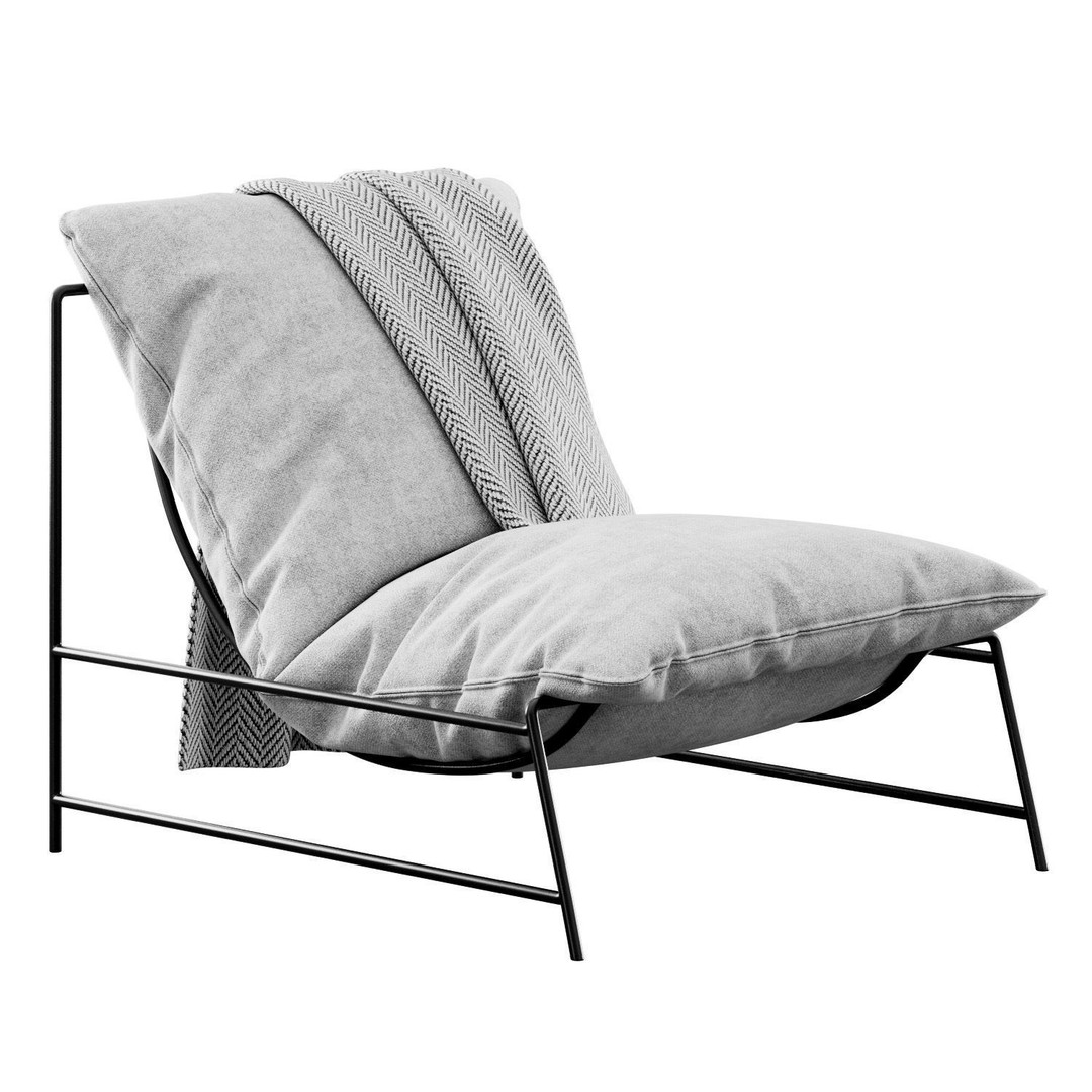 Rito Armchair 3D Model – Modern Scandinavian Design, FBX