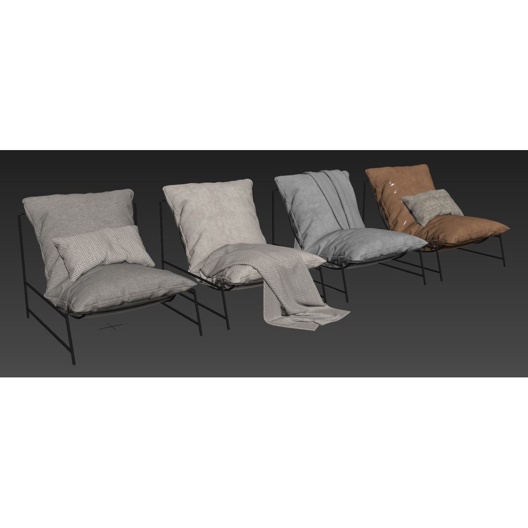 Rito Armchair 3D Model – Modern Scandinavian Design, FBX - View 13