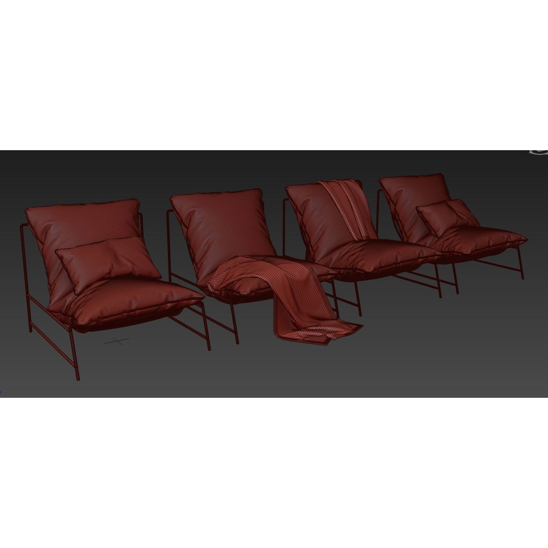 Rito Armchair 3D Model – Modern Scandinavian Design, FBX - View 14