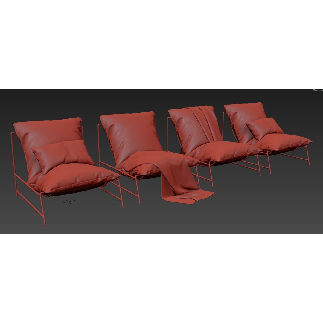 Rito Armchair 3D Model – Modern Scandinavian Design, FBX - View 15