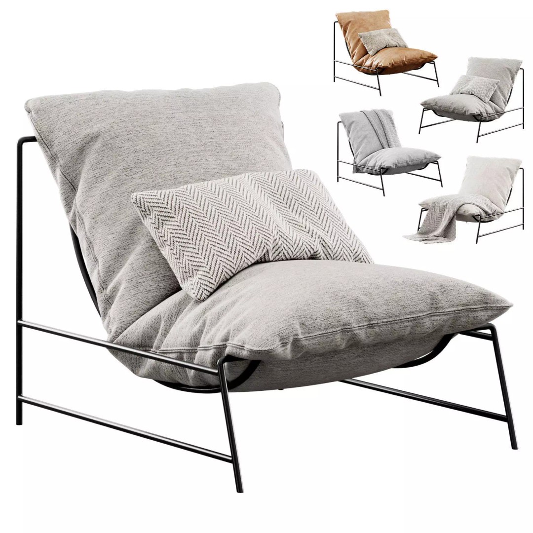 Rito Armchair 3D Model – Modern Scandinavian Design, FBX - View 2