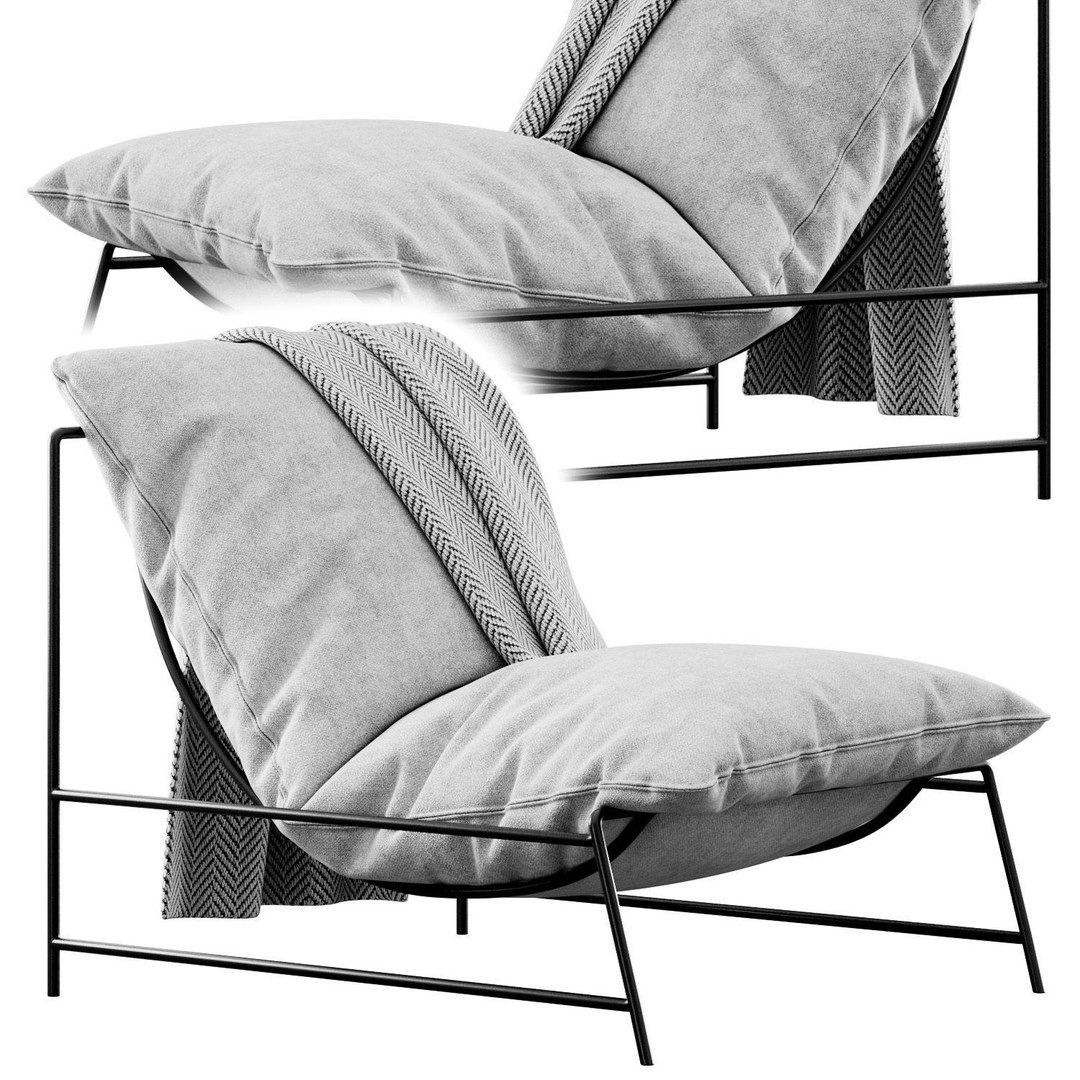 Rito Armchair 3D Model – Modern Scandinavian Design, FBX - View 3