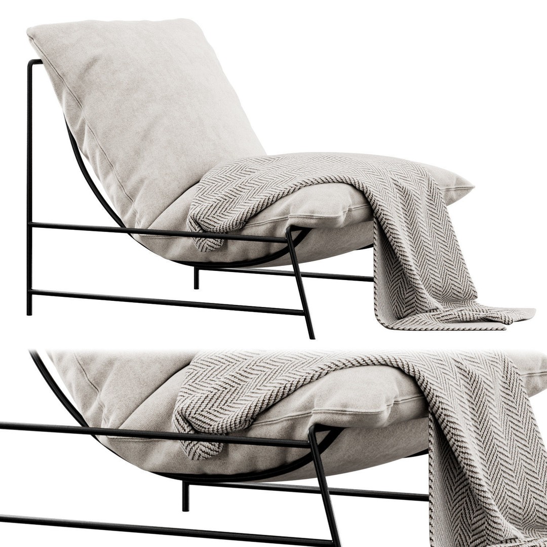Rito Armchair 3D Model – Modern Scandinavian Design, FBX - View 4