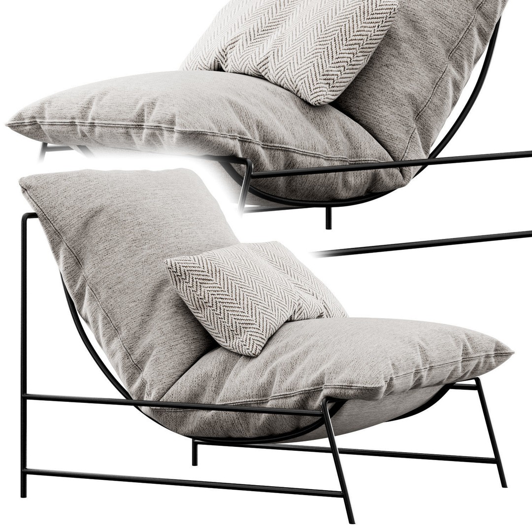 Rito Armchair 3D Model – Modern Scandinavian Design, FBX - View 5
