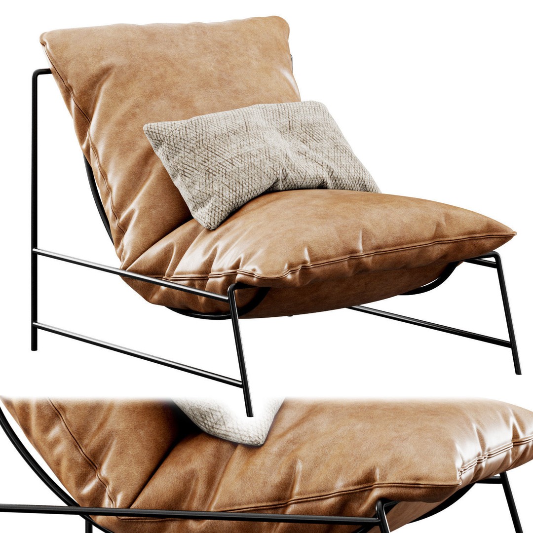 Rito Armchair 3D Model – Modern Scandinavian Design, FBX - View 6
