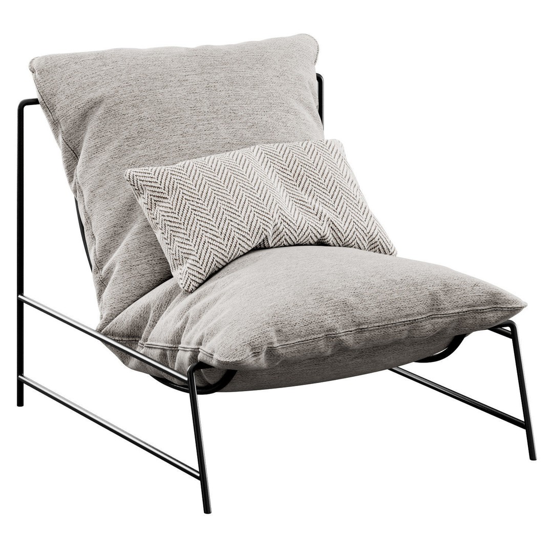 Rito Armchair 3D Model – Modern Scandinavian Design, FBX - View 7
