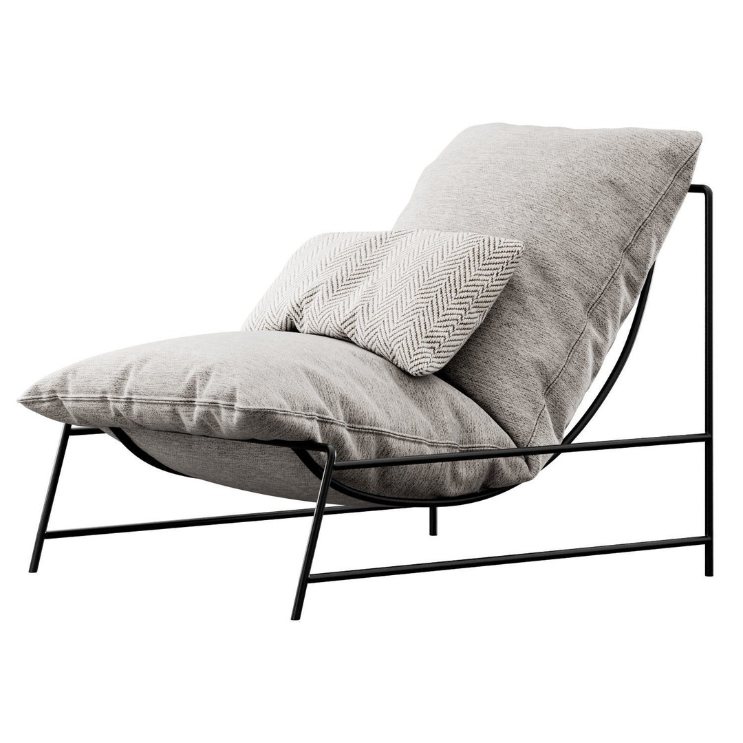 Rito Armchair 3D Model – Modern Scandinavian Design, FBX - View 9