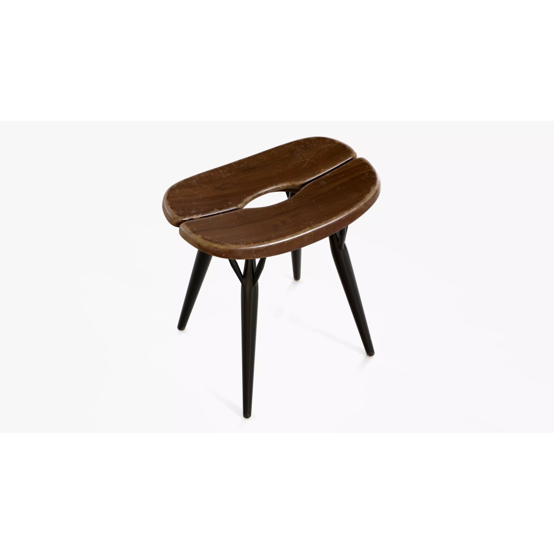 Artek Pirkka Stool 3D Model – Low Poly PBR Furniture Asset, FBX - View 3