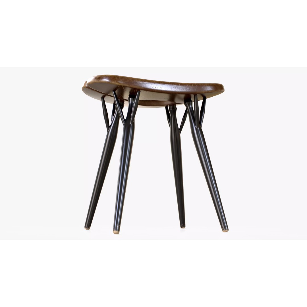 Artek Pirkka Stool 3D Model – Low Poly PBR Furniture Asset, FBX - View 4