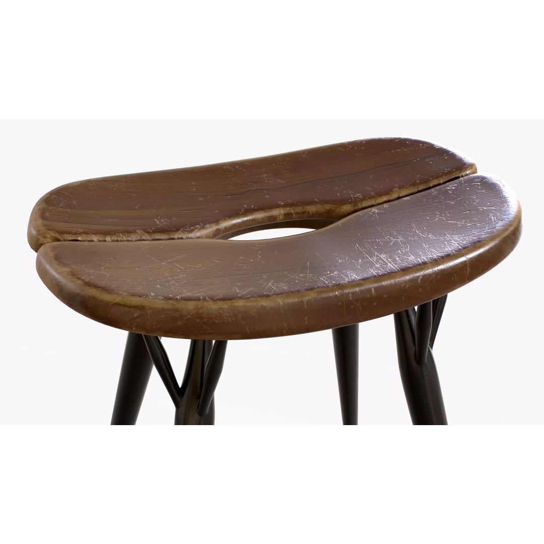 Artek Pirkka Stool 3D Model – Low Poly PBR Furniture Asset, FBX - View 5