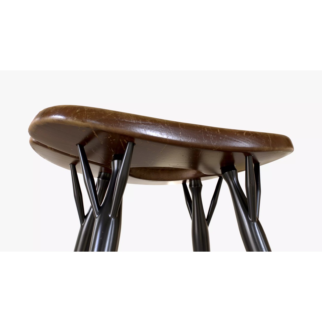 Artek Pirkka Stool 3D Model – Low Poly PBR Furniture Asset, FBX - View 7