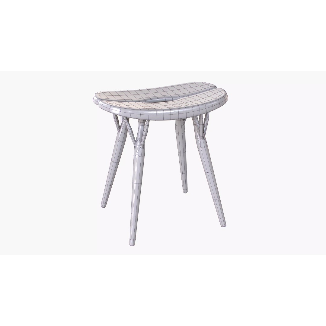 Artek Pirkka Stool 3D Model – Low Poly PBR Furniture Asset, FBX - View 9