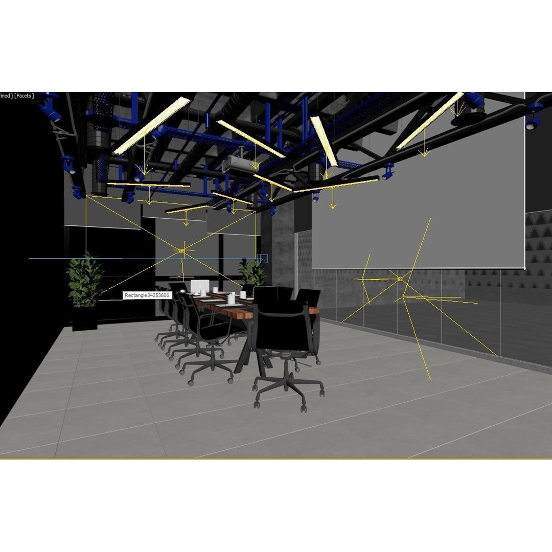 Meeting Room 3D Model – Modern Interior Scene with FBX, OBJ Formats - View 4