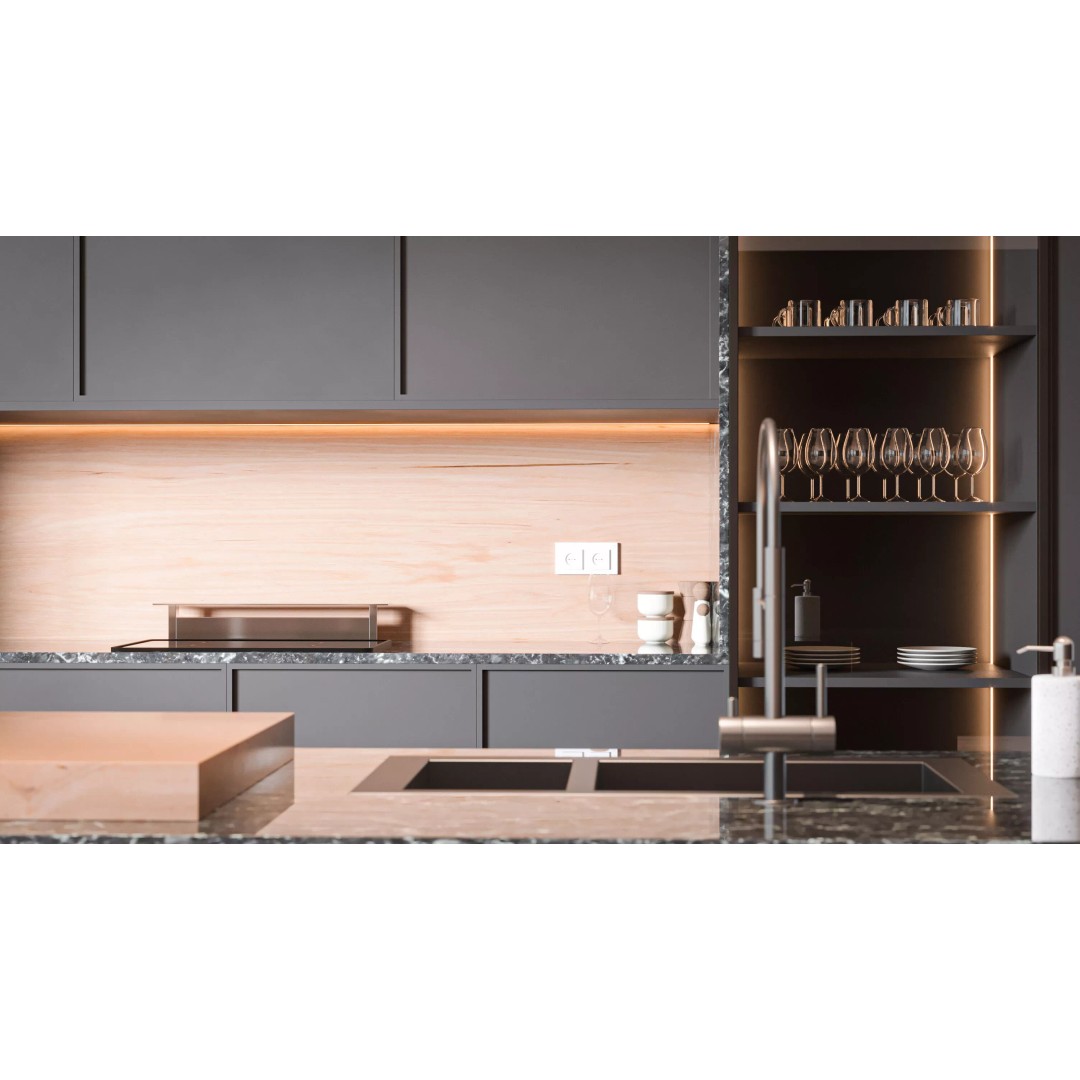 Modern Kitchen 3D Model – Stylish Interior Design with PBR Materials - View 10