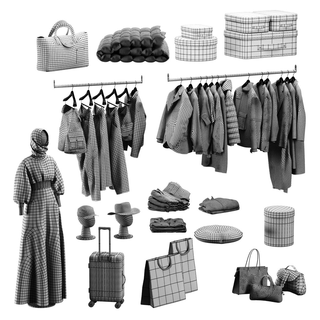 Clothes 3D Model – Low Poly Wardrobe Asset, OBJ & 3Ds Max - View 15
