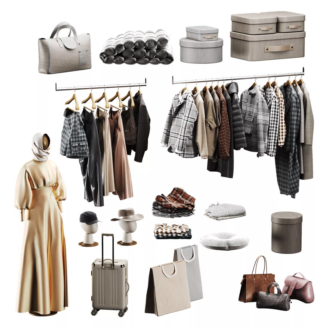 Clothes 3D Model – Low Poly Wardrobe Asset, OBJ & 3Ds Max - View 2