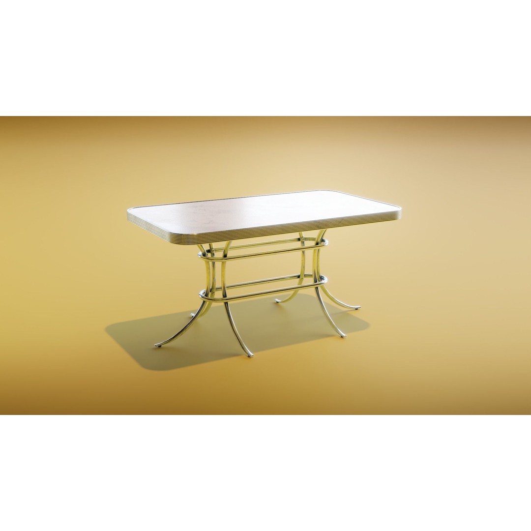 Retro Diner Booth 3D Model – Low Poly Furniture Asset, FBX - View 7