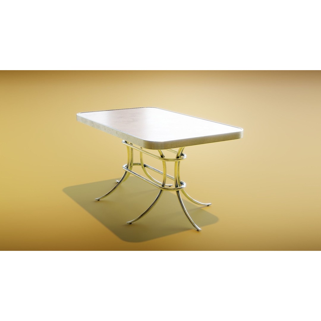 Retro Diner Booth 3D Model – Low Poly Furniture Asset, FBX - View 8