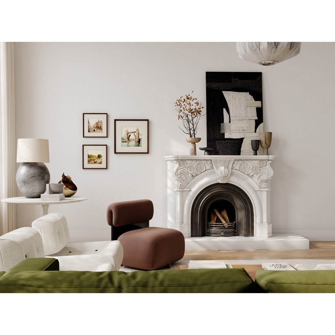 French Interior Scene 3D Model – PBR Textured, Blender & Corona - View 3