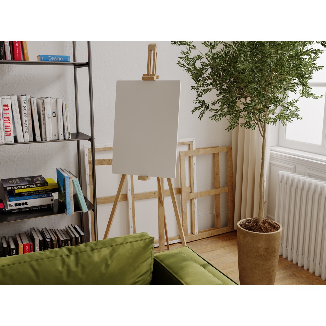 French Interior Scene 3D Model – PBR Textured, Blender & Corona - View 6