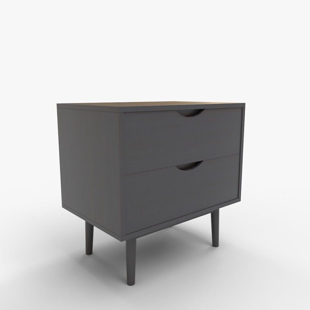 Lea Drawer Nightstand 3D Model – High-Quality Interior Furniture, FBX, OBJ