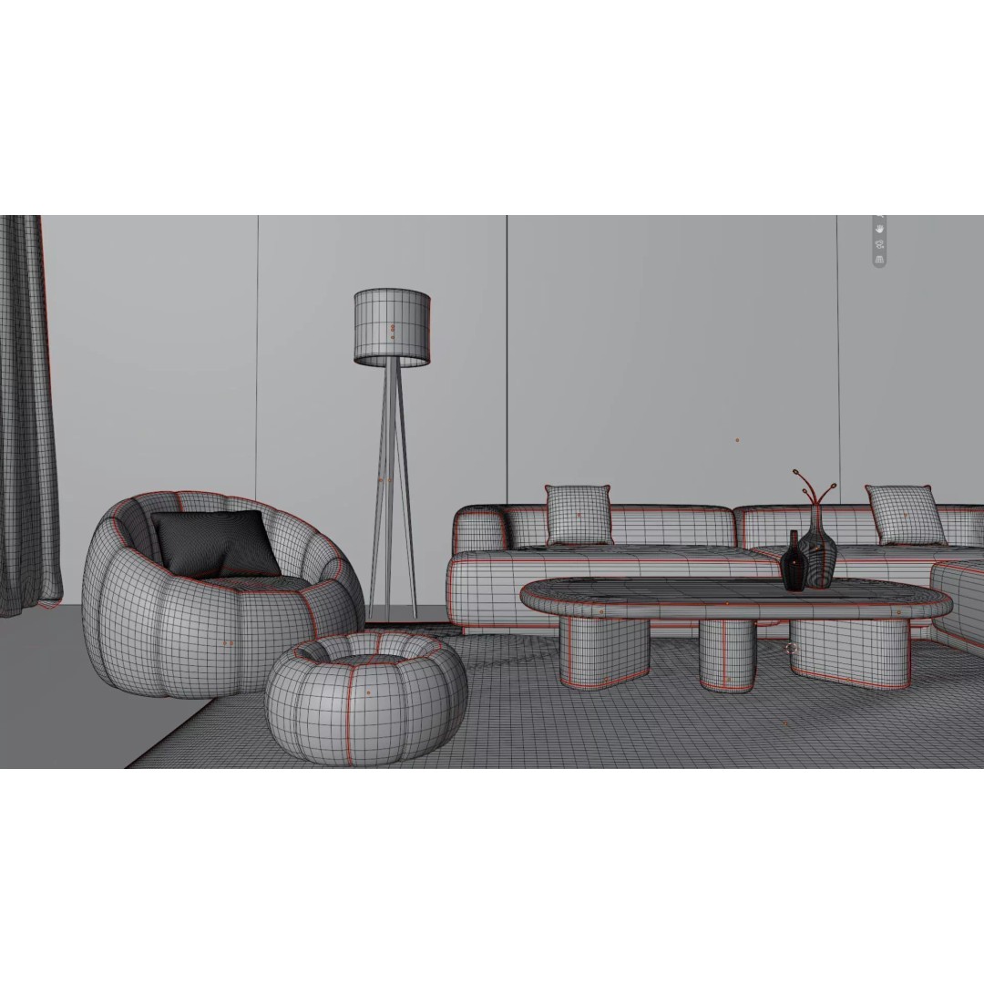 Modern Living Room 3D Model – Minimalist Interior Scene, Blender - View 13