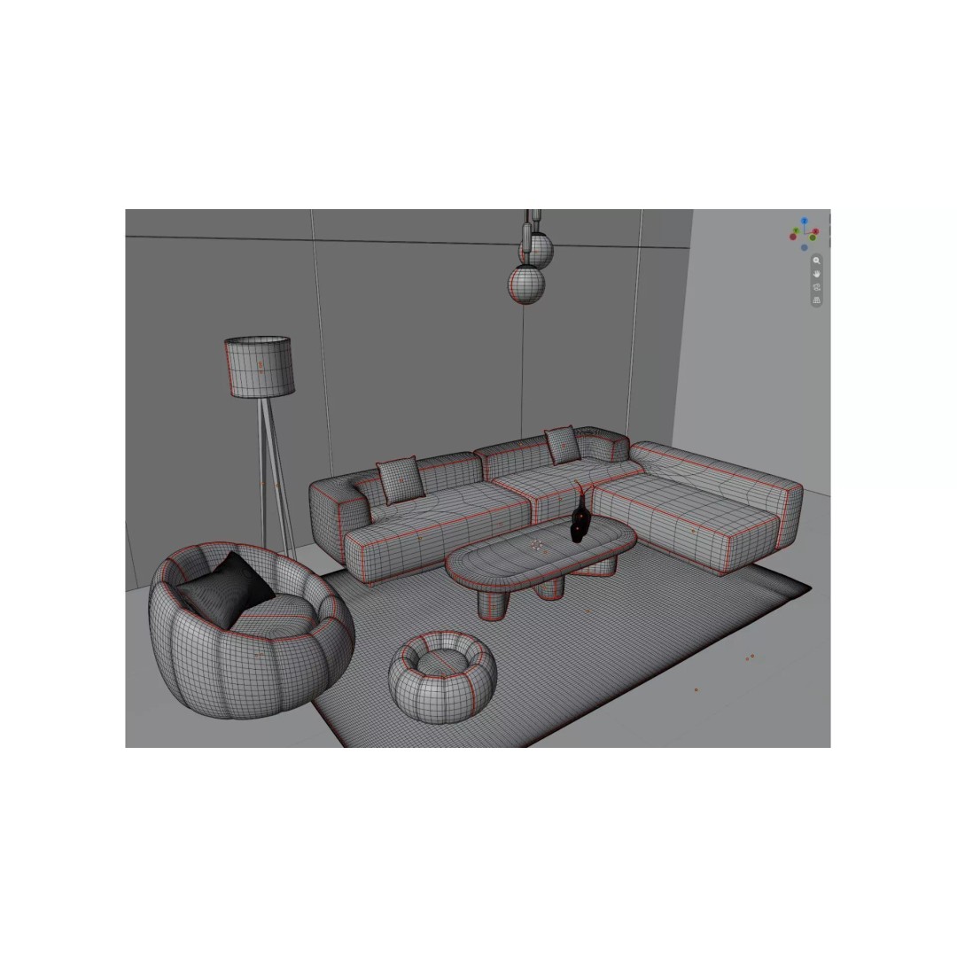 Modern Living Room 3D Model – Minimalist Interior Scene, Blender - View 14