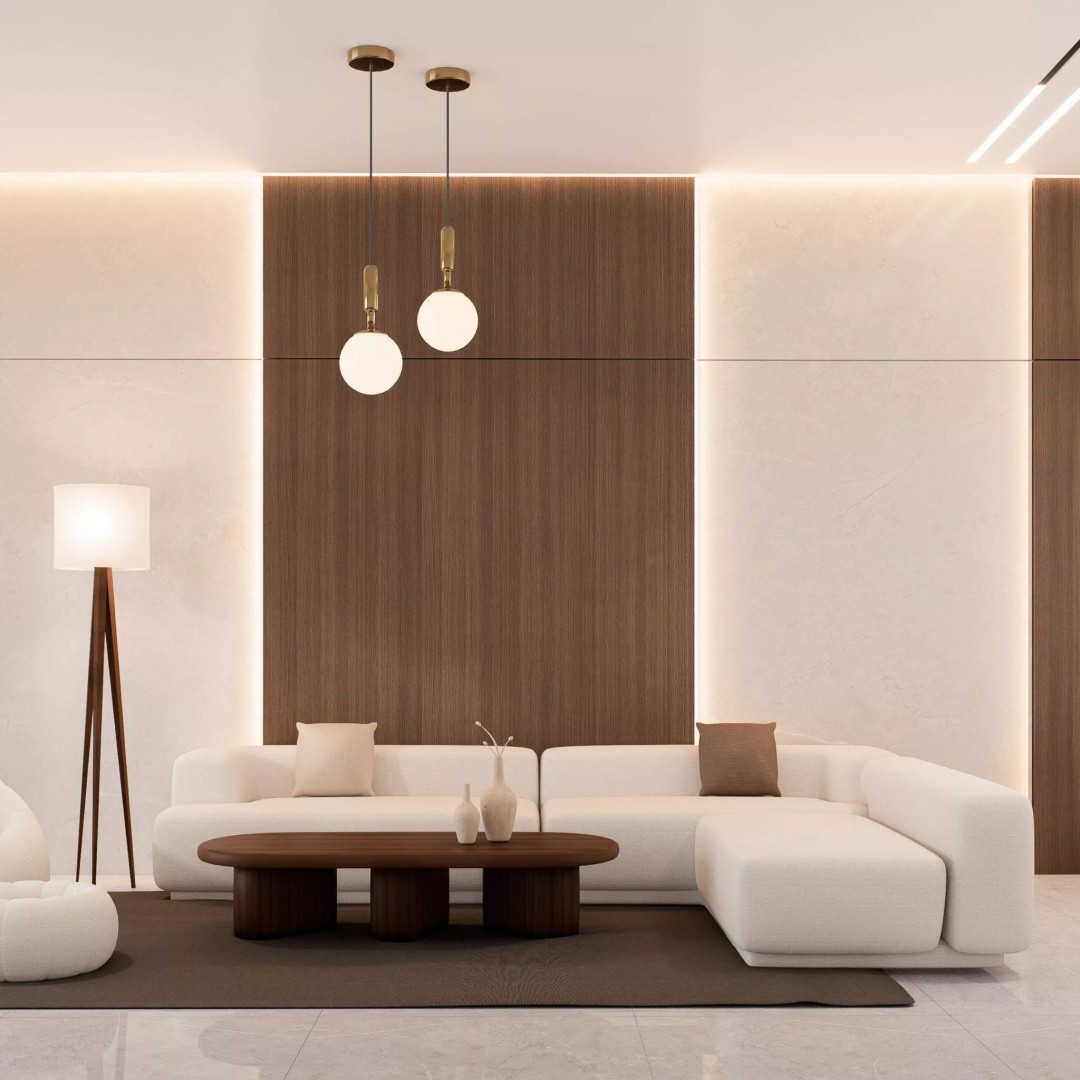 Modern Living Room 3D Model – Minimalist Interior Scene, Blender - View 3